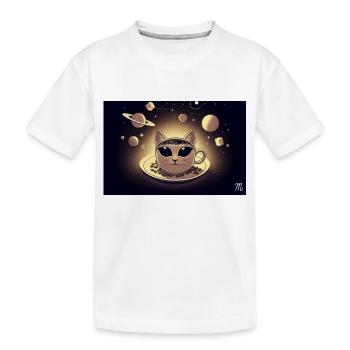 Café Space Cat - T-shirt bio Premium Enfant - blanc - Devant