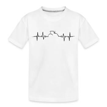 Landwirtschaft Traktor Herzschlag Trekker Bauer - Kinder Premium Bio T-Shirt - Weiß - Vorne