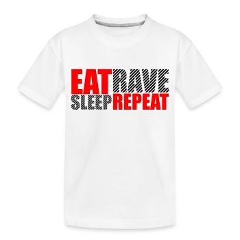 Manger dormir rave répéter nourriture sommeil corbeau disant - T-shirt bio Premium Enfant - blanc - Devant