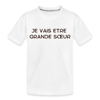 Ich werde eine große Schwester sein - Kinder Premium Bio T-Shirt - Weiß - Vorne