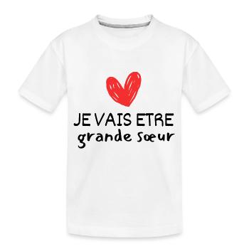 Ich werde eine große Schwester sein - Kinder Premium Bio T-Shirt - Weiß - Vorne