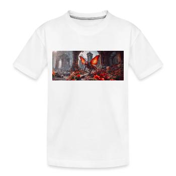 rise of mutant monster giant butterfly apocalyps - Kids' Premium Organic T-Shirt - white - Front