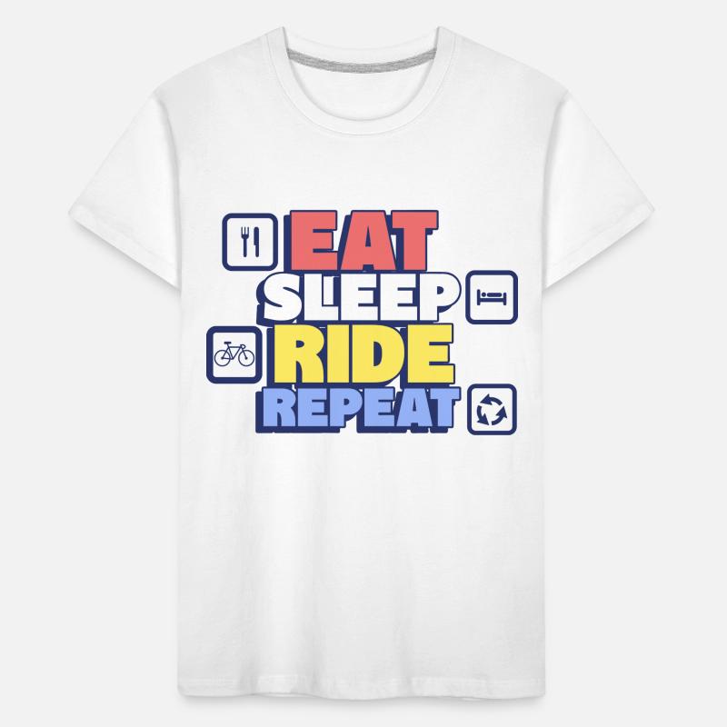 Eating, sleeping, cycling, repeating Kids' Premium Organic T-Shirt