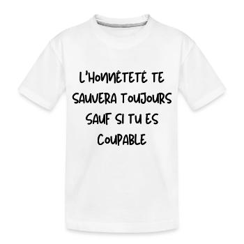 honnêteté - T-shirt bio Premium Enfant - blanc - Devant