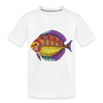 Fisch - Kinder Premium Bio T-Shirt - Weiß - Vorne