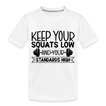 Squat Slow - Kinder Premium Bio T-Shirt - Weiß - Vorne