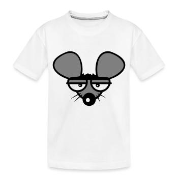 Mouse looks angry angry frustrated angry aggressive - Kids' Premium Organic T-Shirt - white - Front