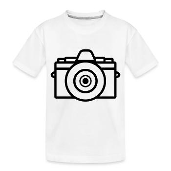 Camera - Kids' Premium Organic T-Shirt - white - Front