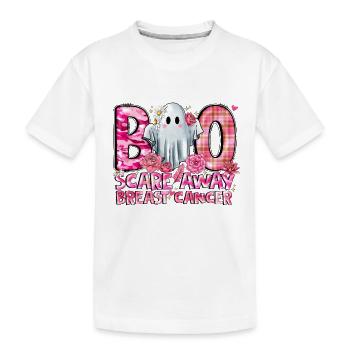 Boo Scare Away Cancer du sein - T-shirt bio Premium Enfant - blanc - Devant