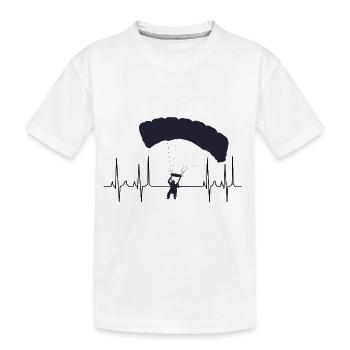 Fallschirmspringen Gleitschirm kardiogramm - Kinder Premium Bio T-Shirt - Weiß - Vorne