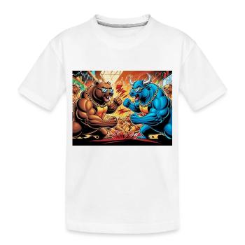 Baeren und Bullen Markt - Boerse - Kinder Premium Bio T-Shirt - Weiß - Vorne