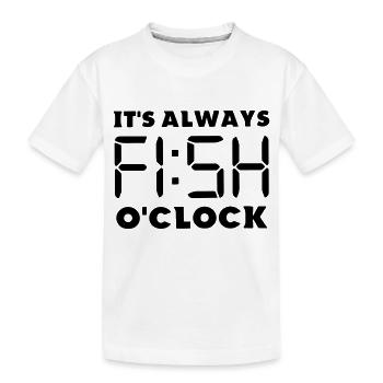 c'est toujours l'heure du poisson - T-shirt bio Premium Enfant - blanc - Devant