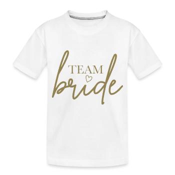 Team Bride mit Herz - Kinder Premium Bio T-Shirt - Weiß - Vorne
