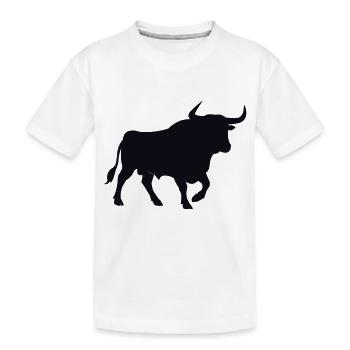 stier - Kinder Premium Bio T-Shirt - Weiß - Vorne