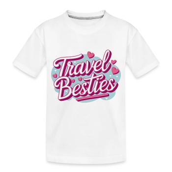 Travel Buddies – Style girly avec des cœurs - T-shirt bio Premium Enfant - blanc - Devant