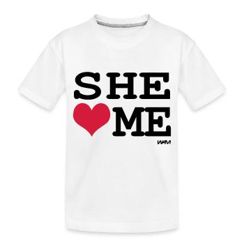 elle m'aime par wam - T-shirt bio Premium Enfant - blanc - Devant