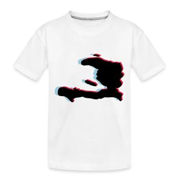 3d anaglyph HAITI green - Kids' Premium Organic T-Shirt - white - Front
