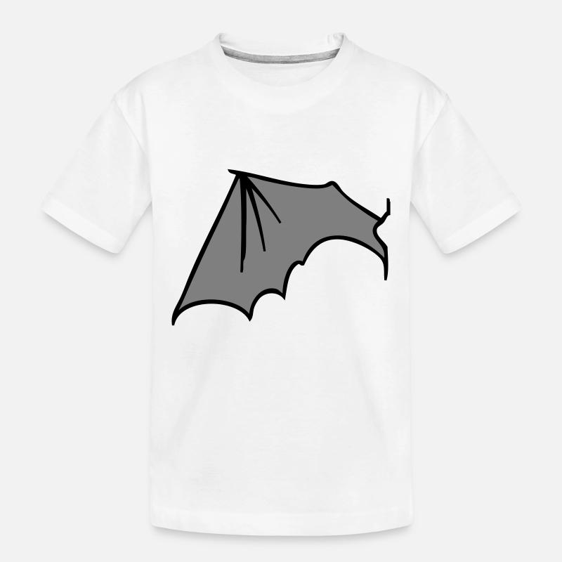 batwing_left_grey - Kinder Premium Bio T-Shirt - Weiß