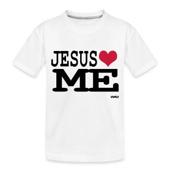 jesus loves me - Kinder Premium Bio T-Shirt - Weiß - Vorne