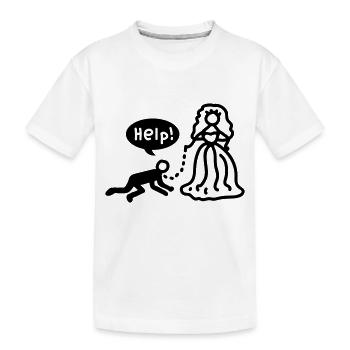 Verheiratet - help - Line - Kinder Premium Bio T-Shirt - Weiß - Vorne