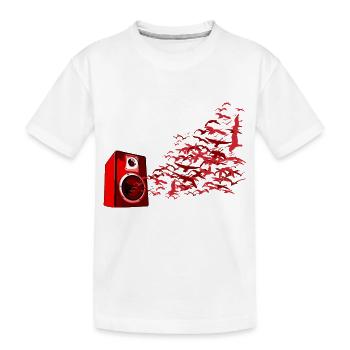 Lautsprecher Vögel DJ - Kinder Premium Bio T-Shirt - Weiß - Vorne