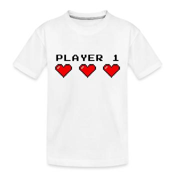 Player 1 in black - T-shirt bio Premium Enfant - blanc - Devant