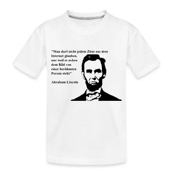 Lincoln - Kinder Premium Bio T-Shirt - Weiß - Vorne