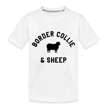 border collie and sheep - T-shirt bio Premium Enfant - blanc - Devant