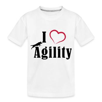 I Love Agility - Kinder Premium Bio T-Shirt - Weiß - Vorne