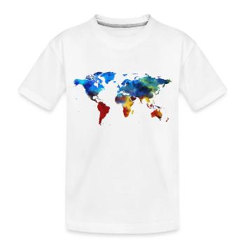 Farbenfrohe Welt! - Kinder Premium Bio T-Shirt - Weiß - Vorne