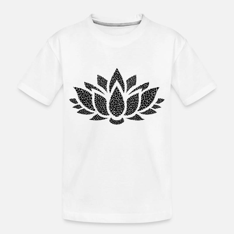 Blume schwarz cool stylish modern Mode modisch - Kinder Premium Bio T-Shirt - Weiß