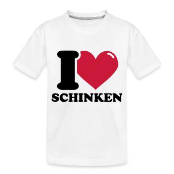 I love Schinken - Kinder Premium Bio T-Shirt - Weiß - Vorne