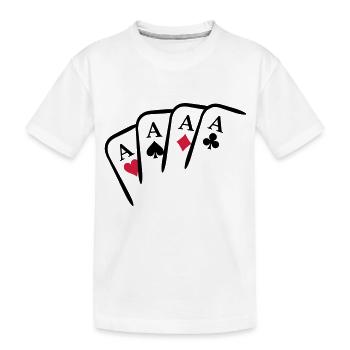As Design Karten - Kinder Premium Bio T-Shirt - Weiß - Vorne