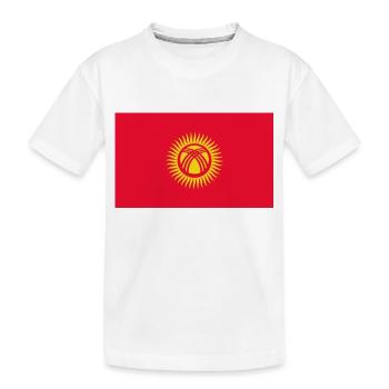 Kyrgyzstan Flag - Kids' Premium Organic T-Shirt - white - Front