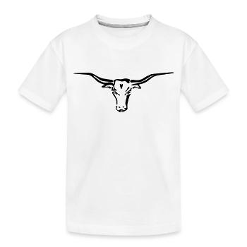 texas longhorn - Kids' Premium Organic T-Shirt - white - Front
