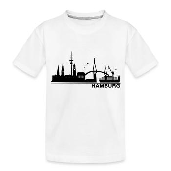 Hambourg horizon avec le texte - T-shirt bio Premium Enfant - blanc - Devant