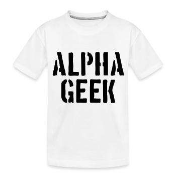 Alpha Geek - Kids' Premium Organic T-Shirt - white - Front