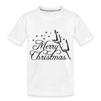 berg tannen tannenbaum sterne nacht merry christma - Kinder Premium Bio T-Shirt - Weiß - Vorne