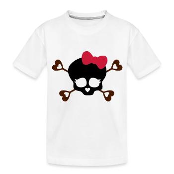 tete de mort noeud - T-shirt bio Premium Enfant - blanc - Devant