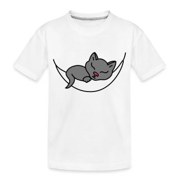 Sleeping Cat - Kids' Premium Organic T-Shirt - white - Front