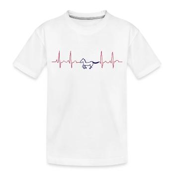 EKG-Kurve Pferd - Kinder Premium Bio T-Shirt - Weiß - Vorne