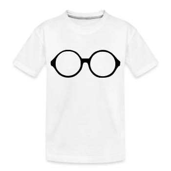 Brille - Kinder Premium Bio T-Shirt - Weiß - Vorne