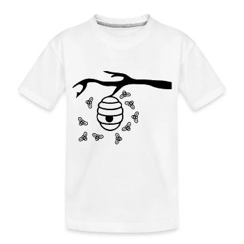 Beehive Branch - Kids' Premium Organic T-Shirt - white - Front