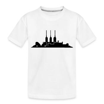 Hannover // Skyline // Silhouette // Skylineshirt - Kinder Premium Bio T-Shirt - Weiß - Vorne