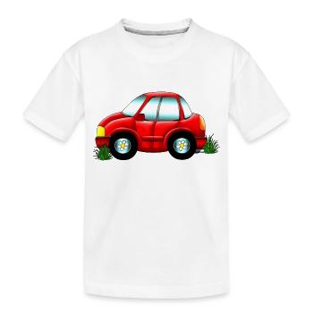 Rotes Auto - Kinder Premium Bio T-Shirt - Weiß - Vorne
