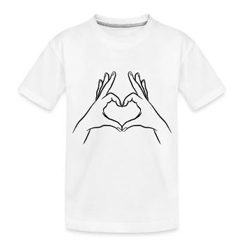 Hands Heart Shape Heart Symbol Hand Gesture - Kids' Premium Organic T-Shirt - white - Front