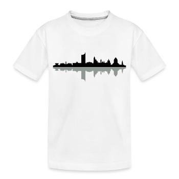 Skyline Leipzig Schatten - Kinder Premium Bio T-Shirt - Weiß - Vorne