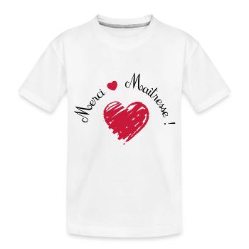 merci maîtresse coeur cadeau de fin d'année - T-shirt bio Premium Enfant - blanc - Devant