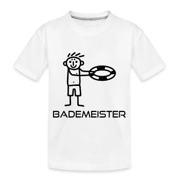 Strichmännchen Bademeister - Kinder Premium Bio T-Shirt - Weiß - Vorne