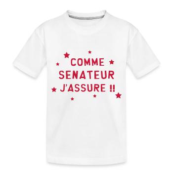 Sénateur / Sénat / Parlement / Politique Sénatrice - T-shirt bio Premium Enfant - blanc - Devant